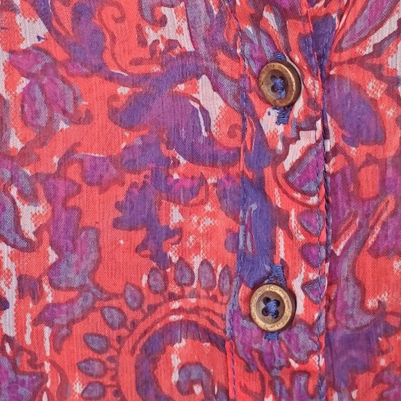 💥2/$30💥Sheer Paisley Boho Peplum Tank - like new - Picture 5 of 6